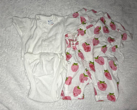 2pc Mixed 0-3m Bundle - Robe and Onesie, Kids 3 Month (0-3M)