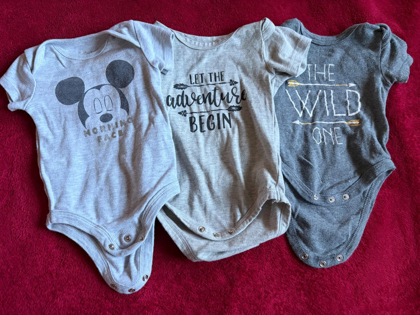 3pc 3m Grey Oneise Bundle, Kids 3 Month (0-3M)