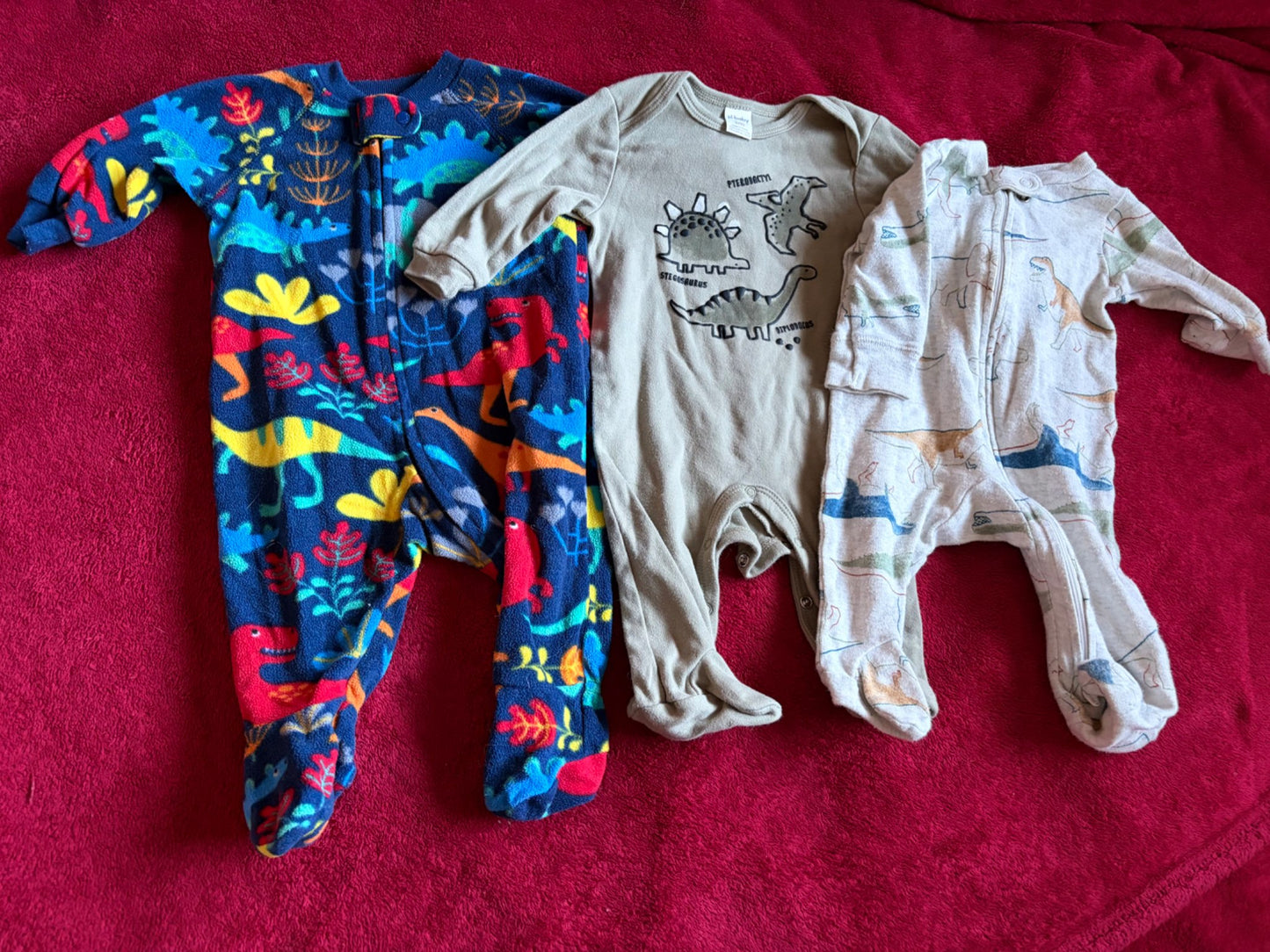 3 pc - 3m Dinosaur Sleeper Bundle, Kids 3 Month (0-3M)