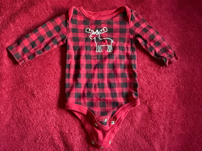 Canadiana Plaid Onesies and Fleece Hat 3m, Kids 3 Month (0-3M)