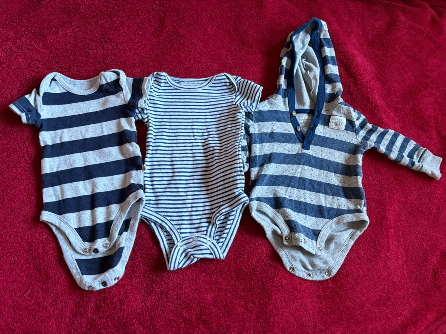 3pc 3m Striped Onesie Bundle , Kids 3 Month (0-3M)
