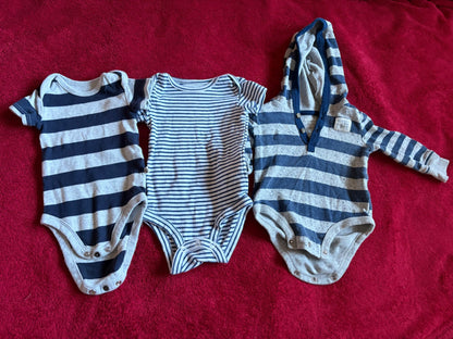 3pc 3m Striped Onesie Bundle , Kids 3 Month (0-3M)