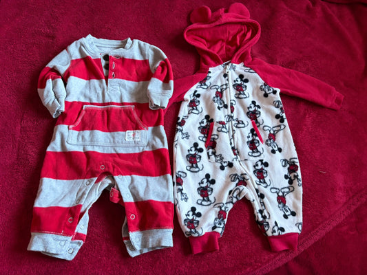 2pc 3m Fleece Romper Bundle , Kids 3 Month (0-3M)