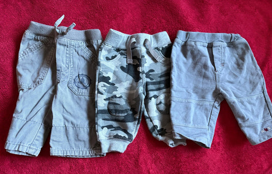 3pc 3m Grey Pants Bundle , Kids 3 Month (0-3M)