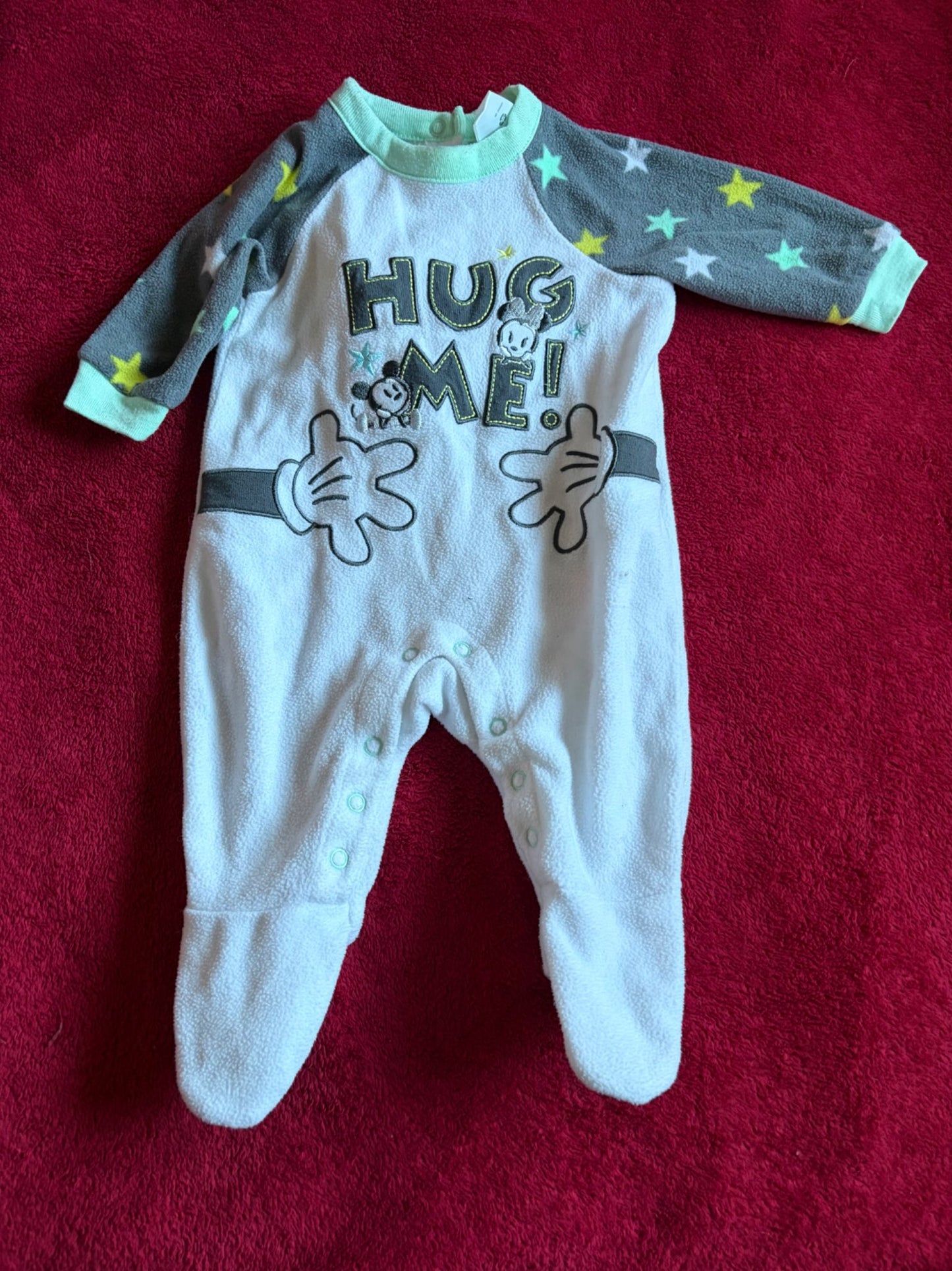 2pc Disney Baby 3m Fuzzy Sleeper Bundle - Stitch & Mickey, Kids 3 Month (0-3M)