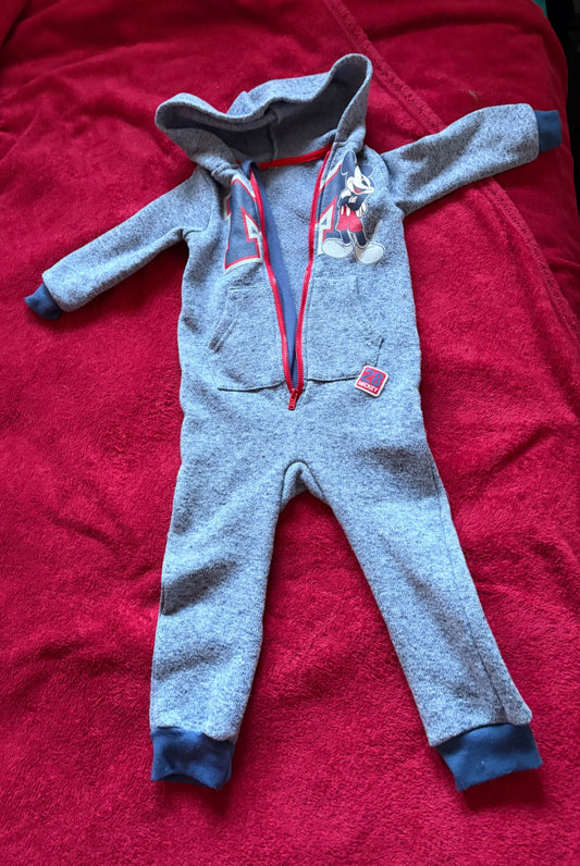 9m Mickey Mouse Warm Hooded Romper , Kids 9 Month (6-9M)