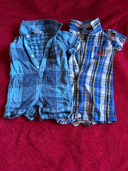 2pc 9m Shorts Romper Bundle, Kids 9 Month (6-9M)
