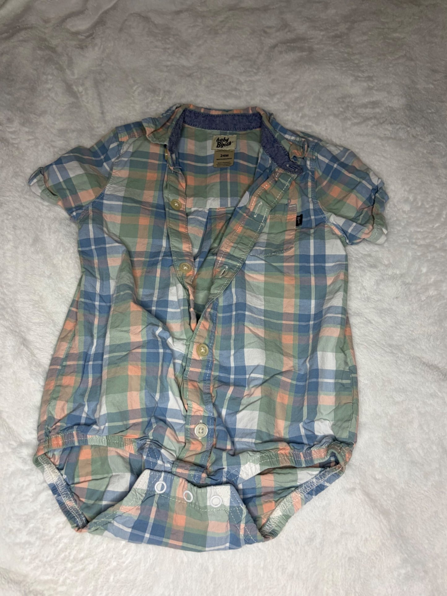 Osh Kosh 24m Checkered Onesie , Kids 24 Month (18-24M)