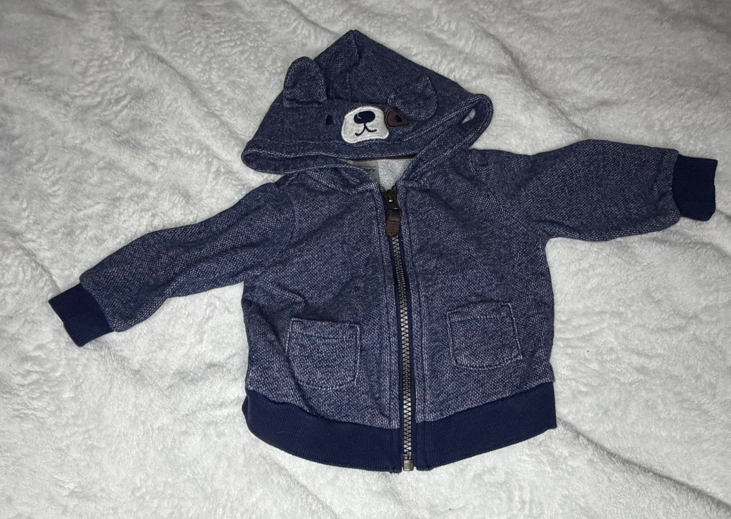 3pc 6m Zippered Hoodie Bundle , Kids 6 Month (3-6M)
