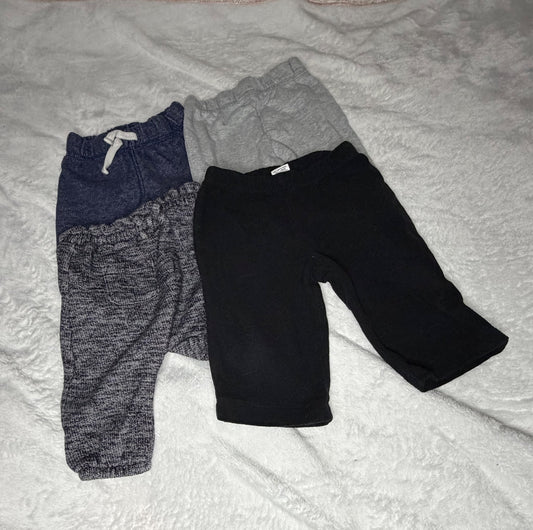 4pc 6m Sweat Pants Bundle , Kids 6 Month (3-6M)