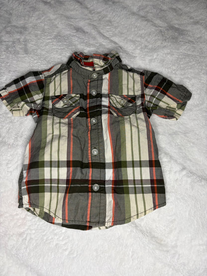 2pc Orange Button Dress Shirts 9m , Kids 9 Month (6-9M)