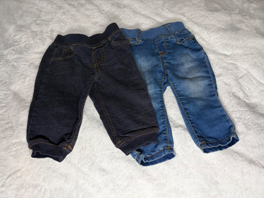 2pc “Denim Like” Sweat Pants 9m , Kids 9 Month (6-9M)