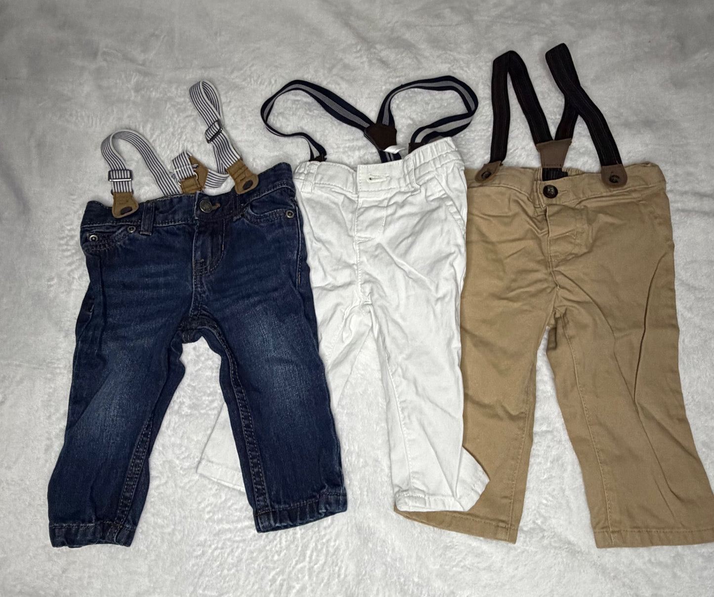 3pc Pants with Suspenders Bundle 9m, Kids 9 Month (6-9M)
