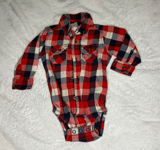 Carters 9m Checkered Onesie , Kids 9 Month (6-9M)