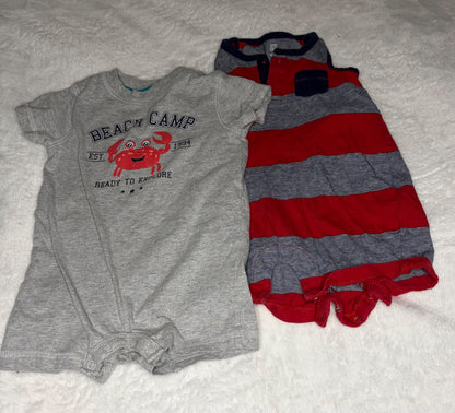 Summer 2pc Shorts Romper Bundle 6-12m, Kids 9 Month (6-9M)
