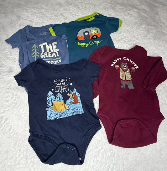 4pc Explorer\Outdoors Onesie Bundle , Kids 9 Month (6-9M)