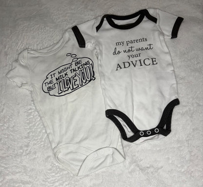 Funny Onesie Bundle 2pc 6-12m, Kids 9 Month (6-9M)
