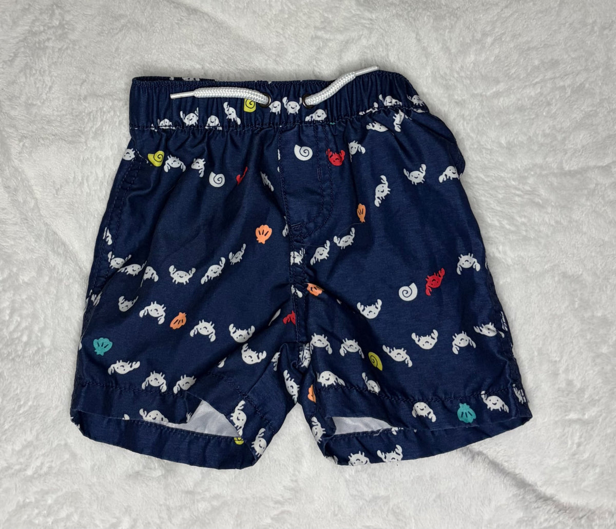 Carters 2pc “Crabby” Swim Set - Trunks and One-Piece, Kids 9 Month (6-9M)