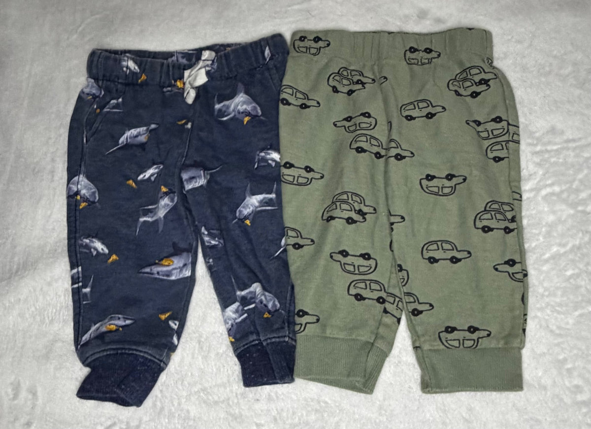 2pc carters patterned Joggers 9m, Kids 9 Month (6-9M)