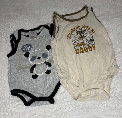 9m 2pc Summer Sleeveless Onesie Bundle, Kids 9 Month (6-9M)