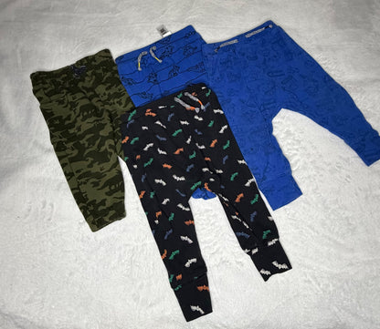 4pc Joe Fresh 6-12m patterned pants bundle, Kids 9 Month (6-9M)