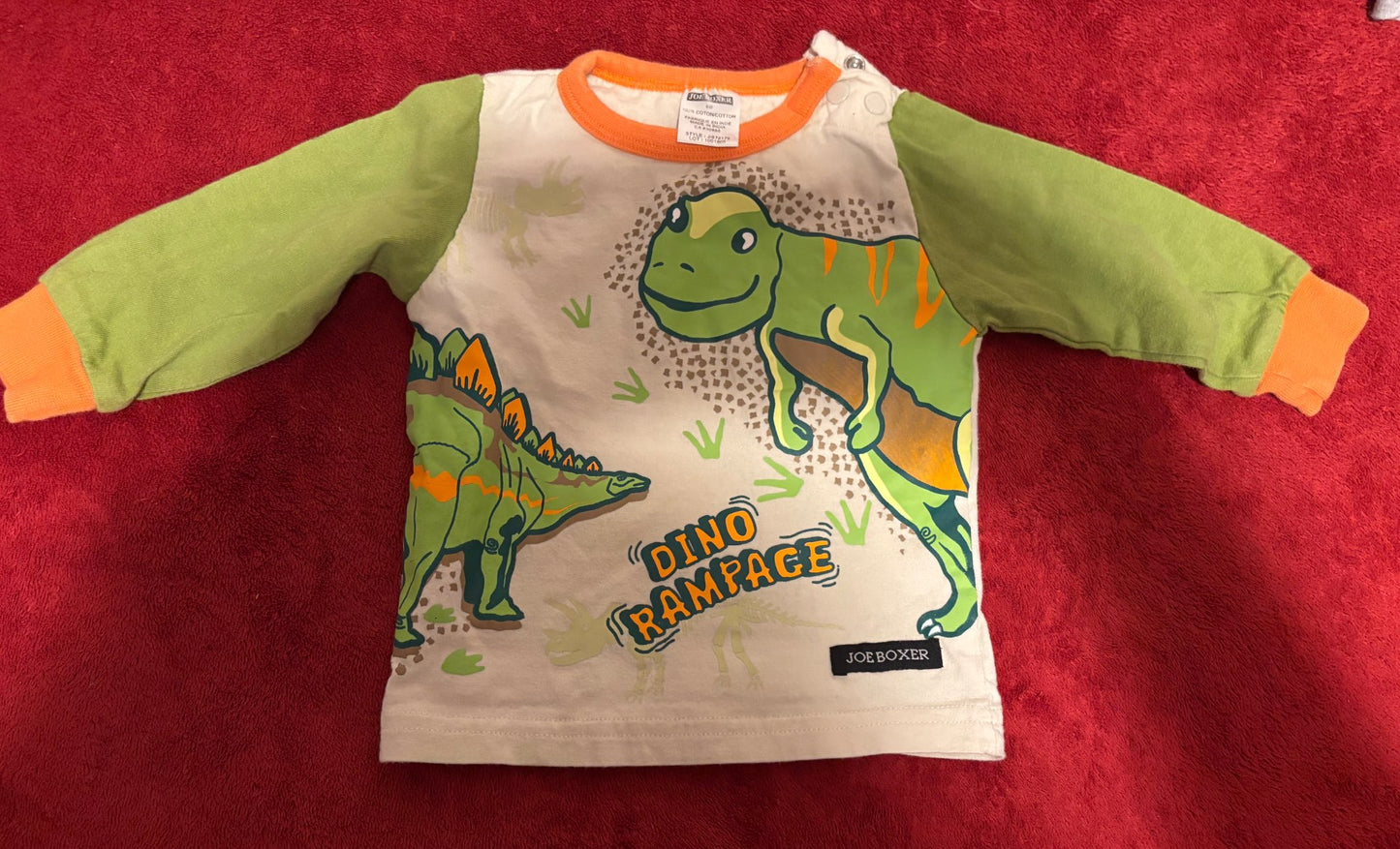 2pc Joe Boxer PJ Set - Dinosaur, Kids 6 Month (3-6M)