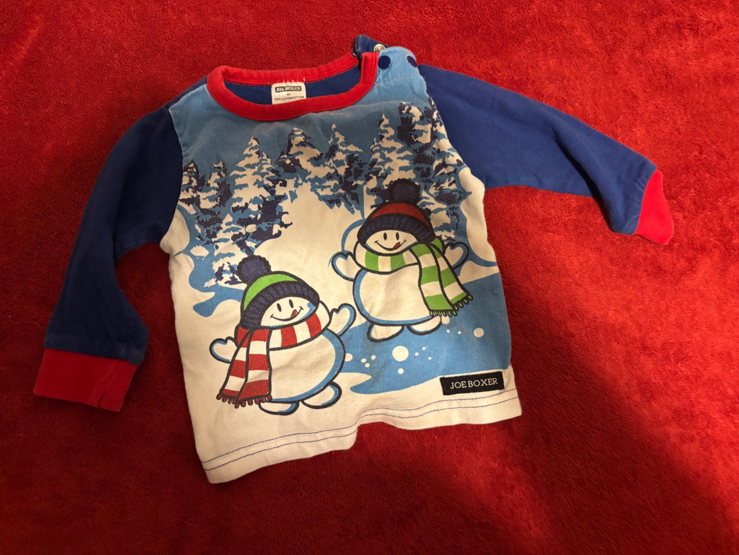 2pc Joe Boxer - Snowman PJ Set, Kids 6 Month (3-6M)