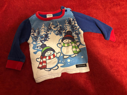 2pc Joe Boxer - Snowman PJ Set, Kids 6 Month (3-6M)