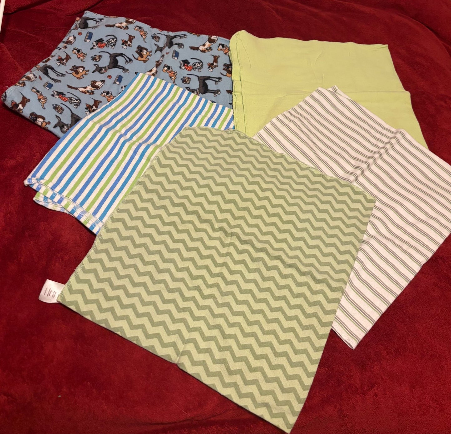 Bundle of 5 Flannel Receiving Blankets