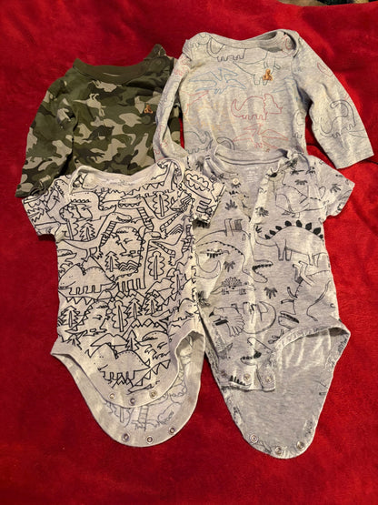 4pc Dinosaur Onesie Bundle 6-9m , Kids 9 Month (6-9M)
