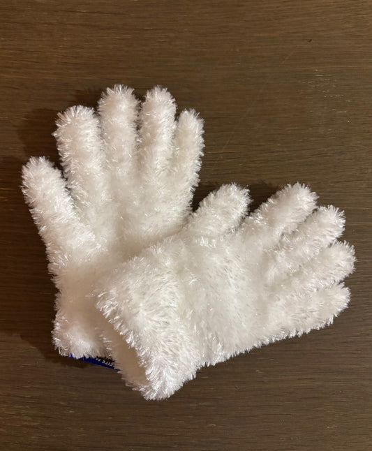 Stretchy, shiny, furry white gloves. BNWT. Retails at $14.99