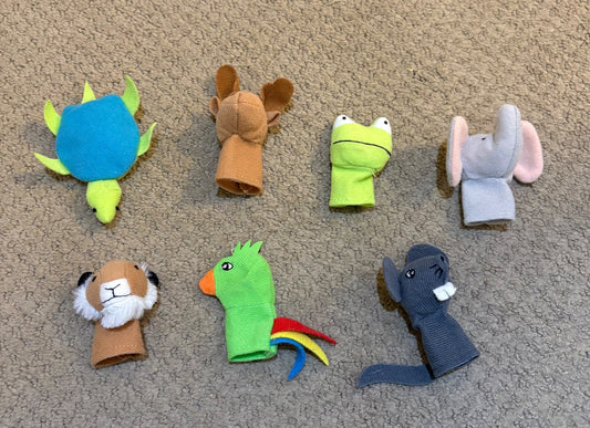 Set of animal finger puppets