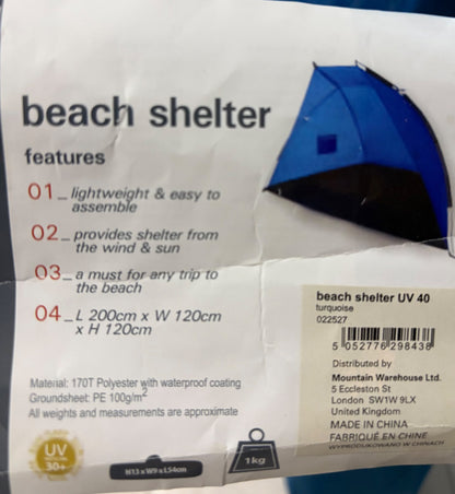 Beach shelter