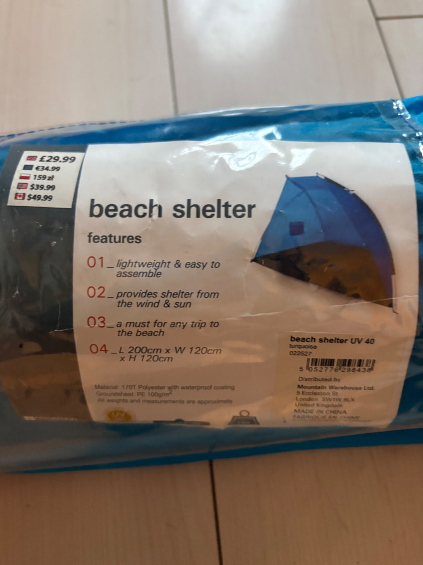 Beach shelter
