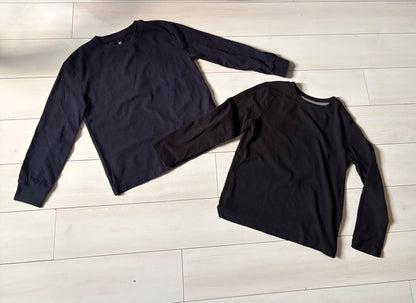 Long sleeve cotton T-shirts x2, Kids 6/6X