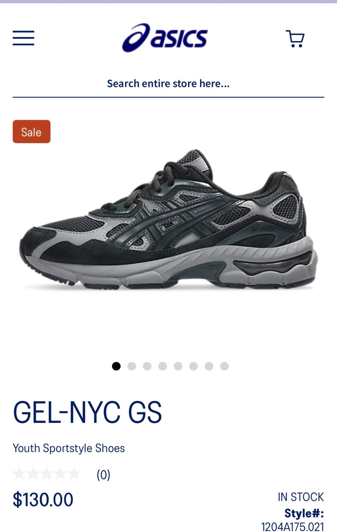 ASICS Gel NYC running shoes (retail $130), Shoes 5 (Big Kids:8–12yr)