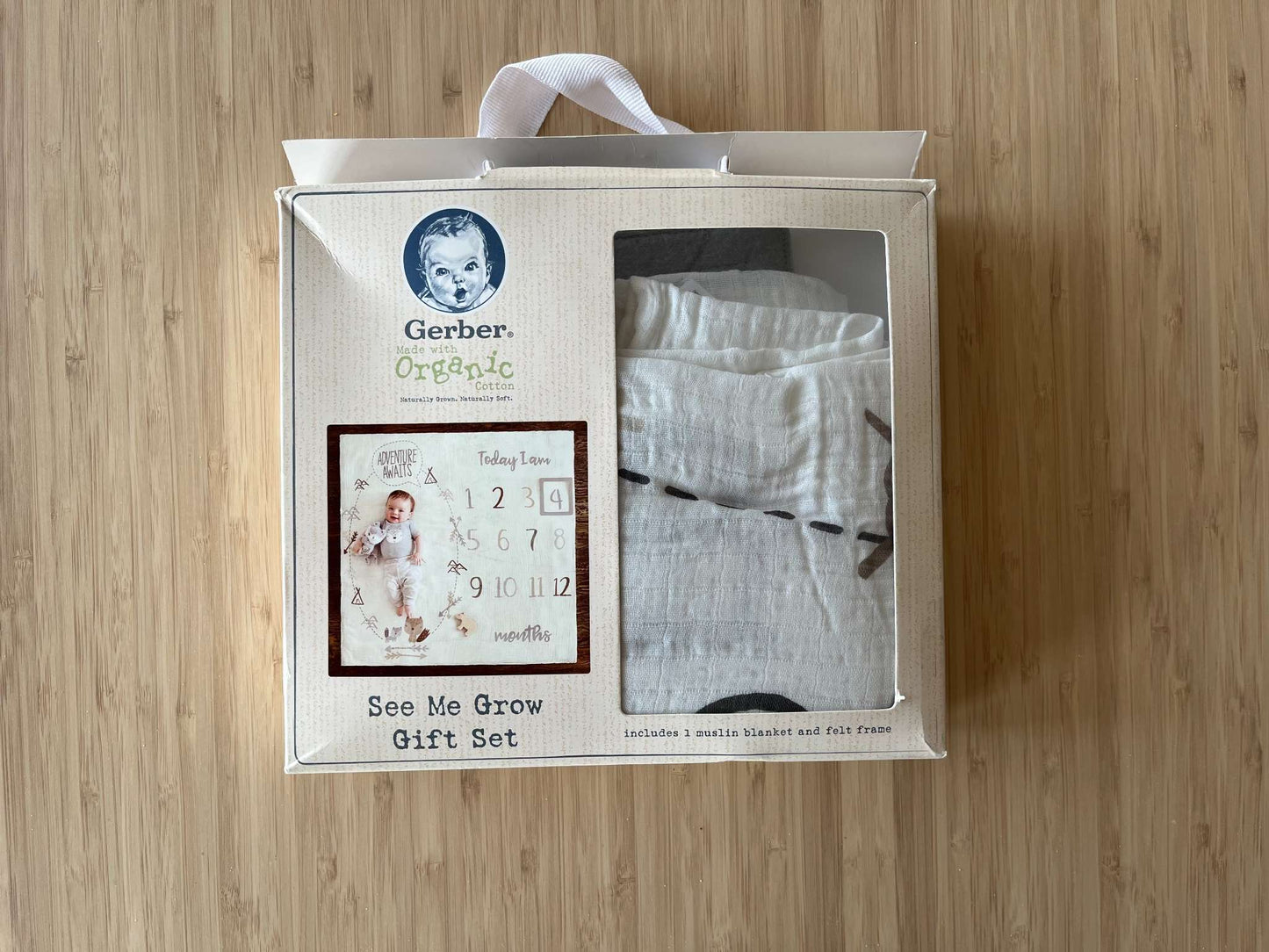 Gerber Baby See Me Grow Gift Set, Milestone blanket