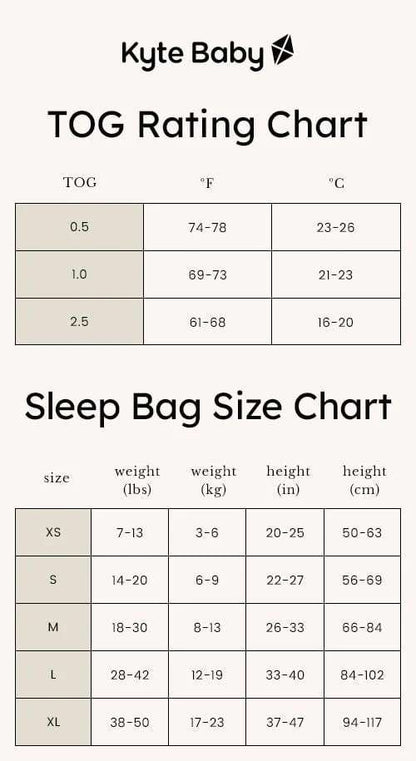 Kyte Baby Bamboo sleep bag- Retail $70- 0.5 TOG Size Large, 18-24 Months (Extra Large)