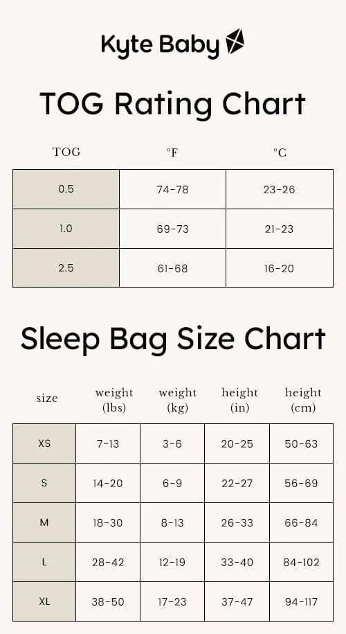 Kyte Baby Bamboo sleep bag- Retail $70- 0.5 TOG Size Large, 18-24 Months (Extra Large)