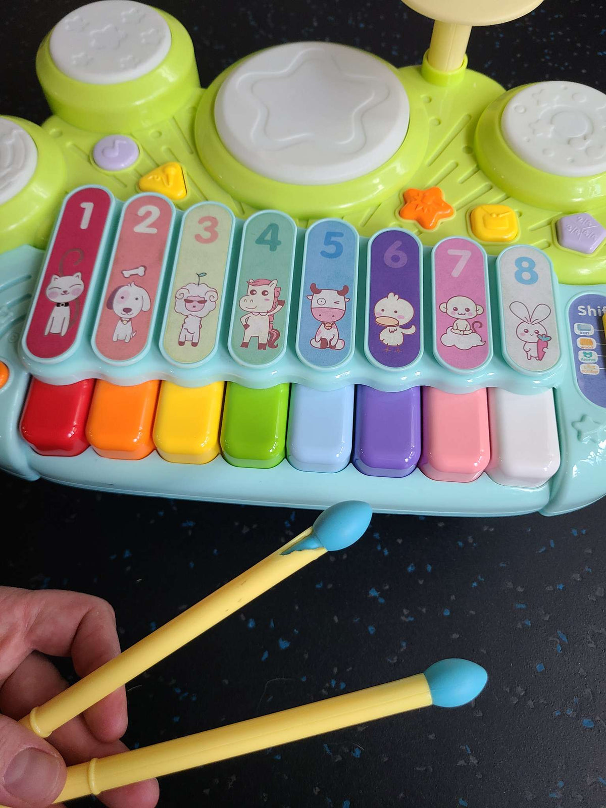 Piano, drum, xylophone set- MSRP $60
