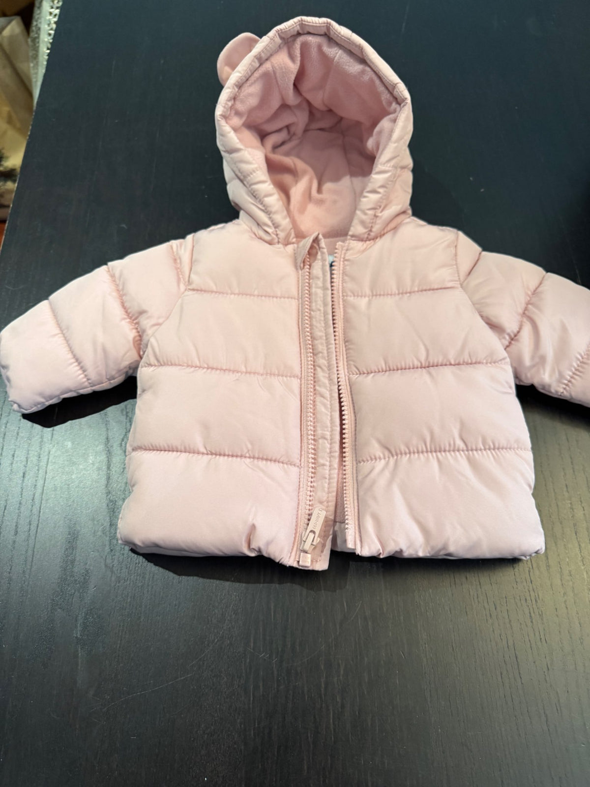 Puffer jacket with fleece lining and hood with teddy bear ears., Kids 3 Month (0-3M)
