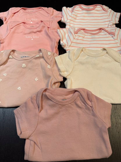 Bundle: 7 cotton, short, sleeve onesies , Kids 3 Month (0-3M)