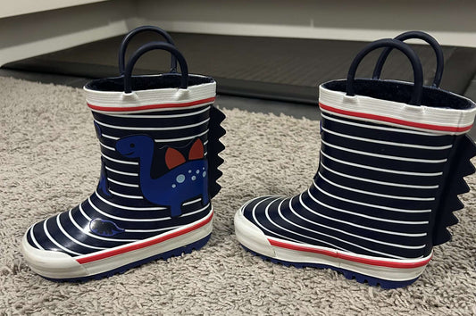 Joe Fresh Rubber Boots - DINO STRIPES (Size: 6), Shoes 6 (Walkers:12-24 mth)
