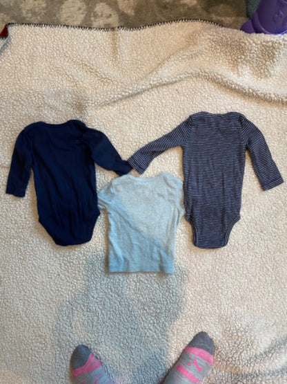 Set of 3 “sayings” long sleeve baby boy tops 6 month carters brand, Kids 6 Month (3-6M)