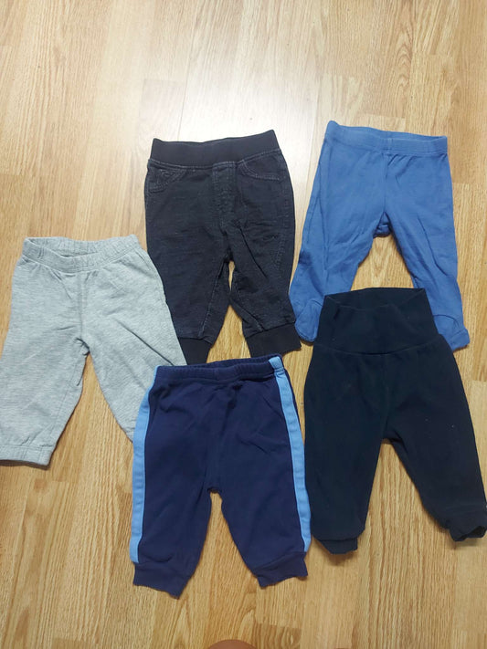 5 pairs of baby pants (various sizes from 3 to 6 months), Kids 6 Month (3-6M)