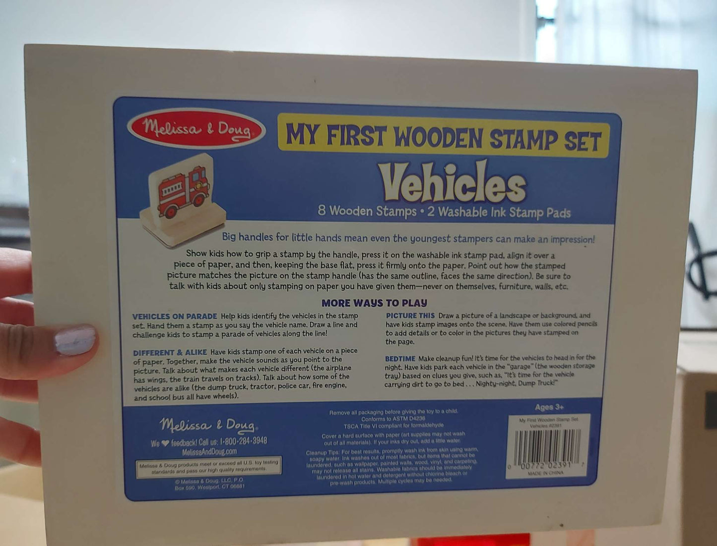 Melissa & Doug - Wooden 8 vehicles stamp set