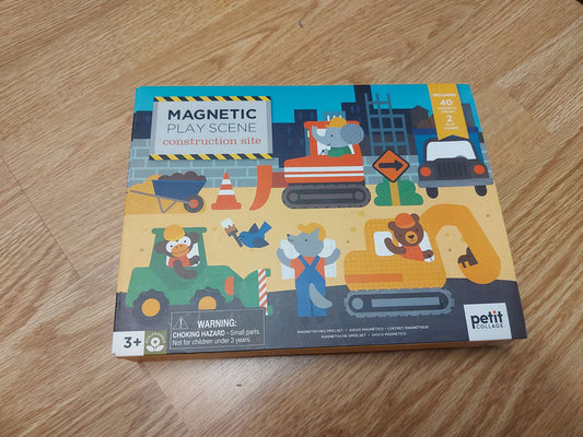 Magnetic play scene - construction site