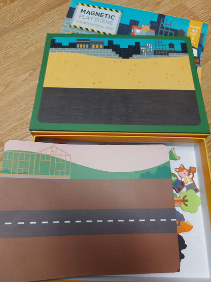Magnetic play scene - construction site