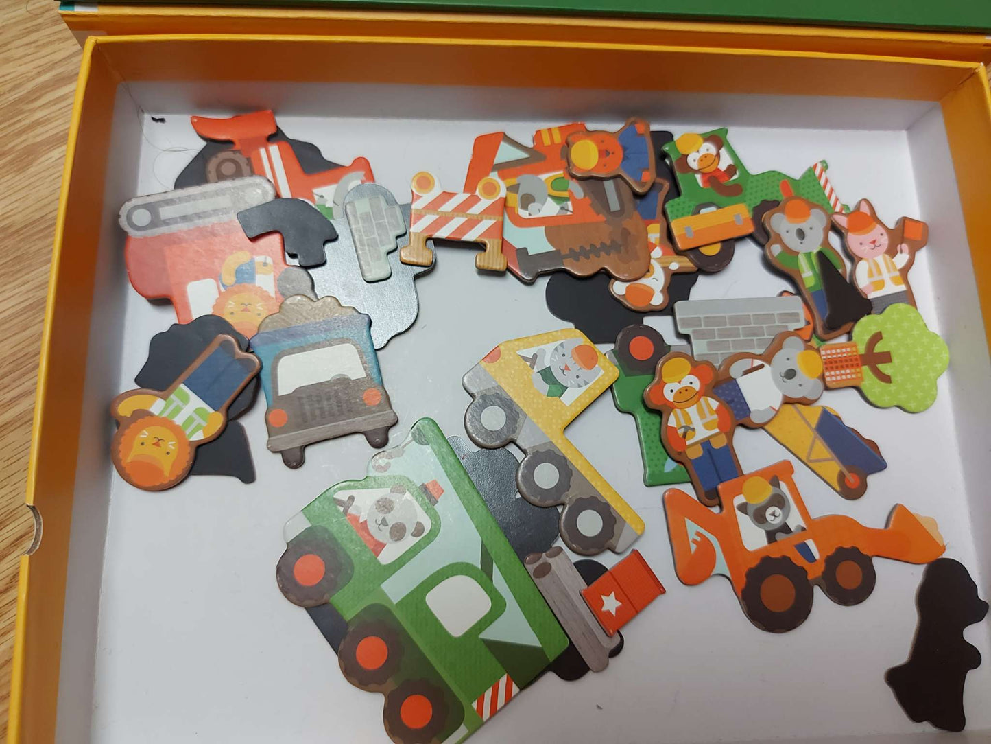 Magnetic play scene - construction site
