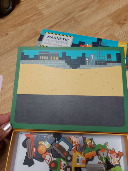 Magnetic play scene - construction site